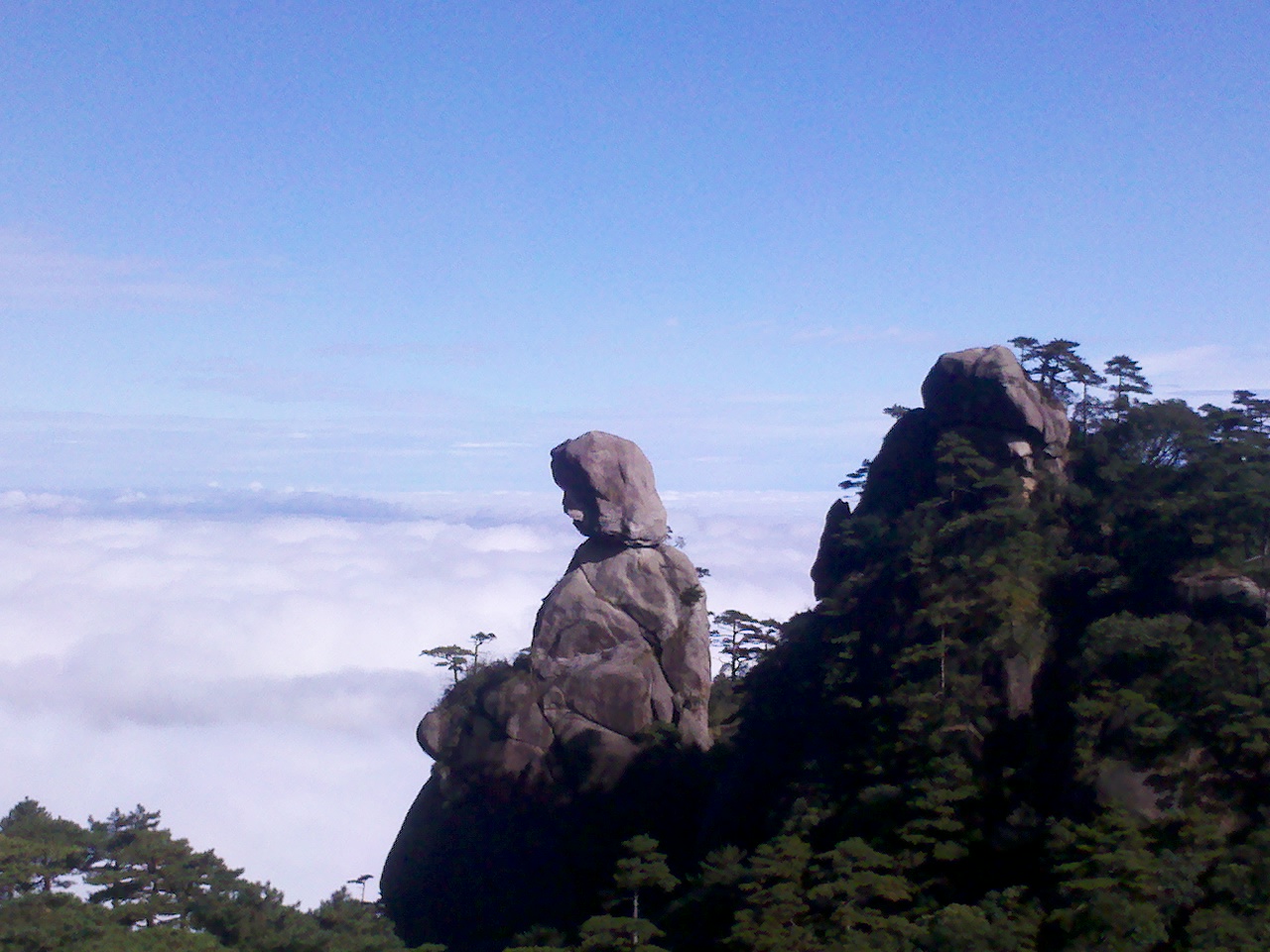 The Oriental Goddess rock formation at Sanqingshan
